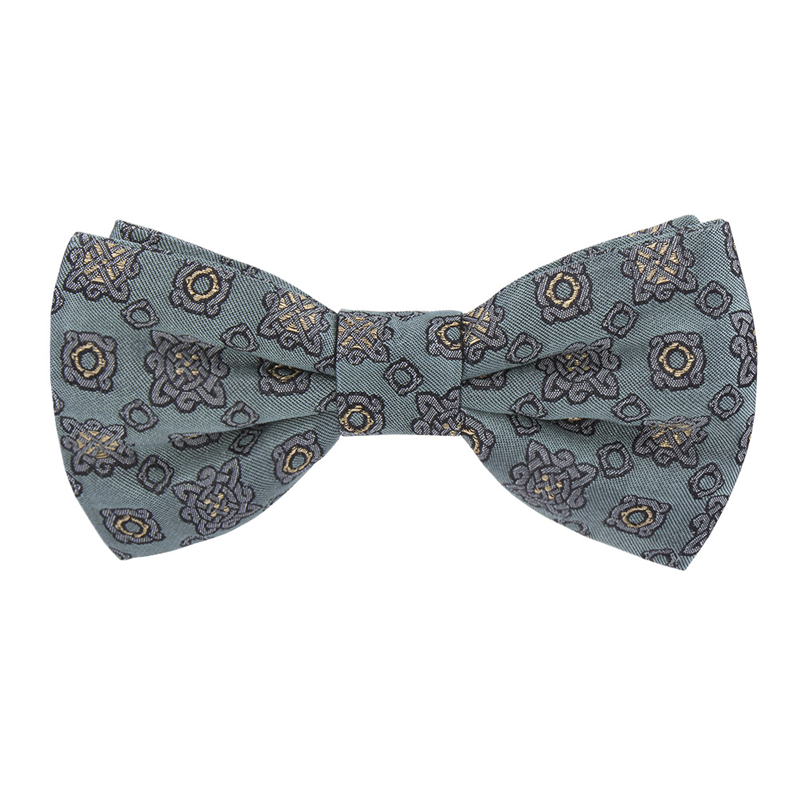 Bow tie CROATA AuHRum Thematic Pre-tied bow tie Braiding Green  Silk 80%, Golden laminated silk thread 20%  