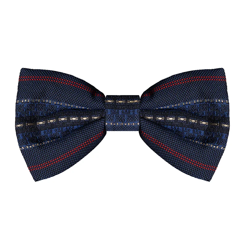 Bow tie CROATA AuHRum Thematic Pre-tied bow tie Glagolitic alphabet Dark blue  Silk 95%, Metalized fiber (gold)5%