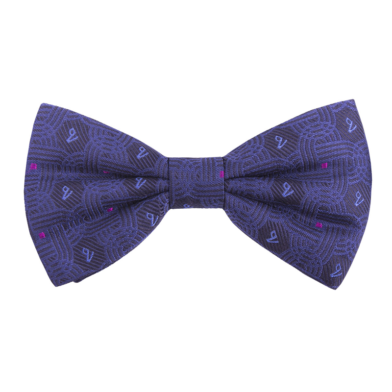Bow tie CROATA Brijuni Thematic Pre-tied bow tie Braiding and glagolitic alphabet Blue  Silk 100%  