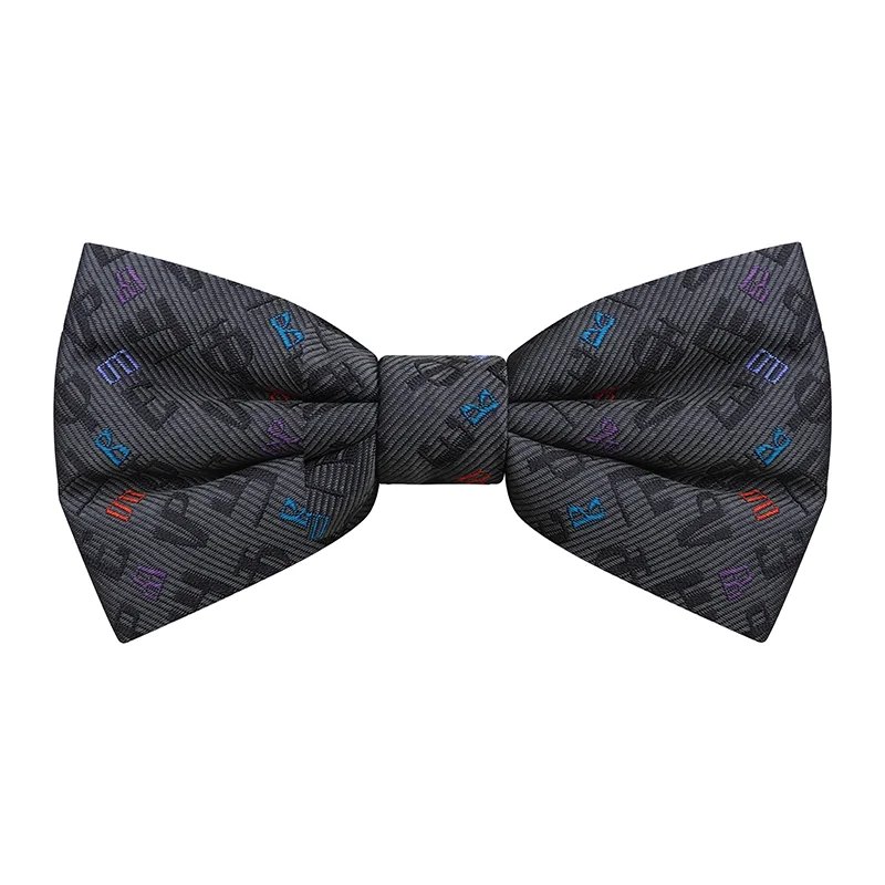 Bow tie Brijuni Thematic Pre-tied bow tie Glagolitic alphabet Grey  Silk 100%  