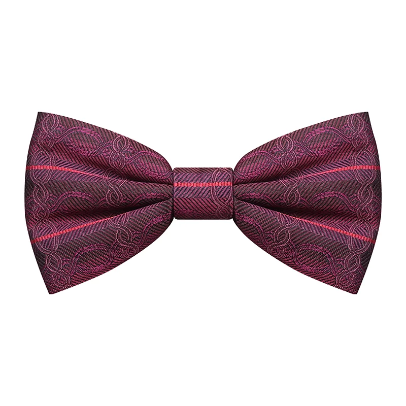 Bow tie CROATA Brijuni Thematic Pre-tied bow tie Braiding Wine red  Silk 100%  