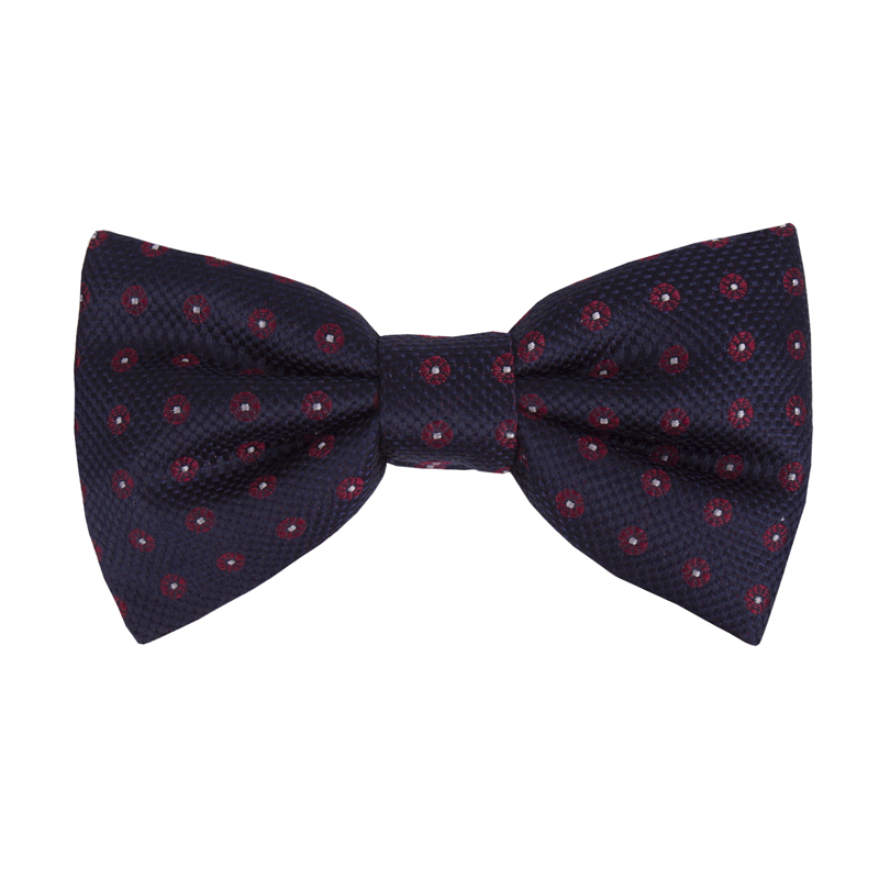 Bow tie CROATA Classic Pre-tied bow tie Flora and Fauna Dark blue  Silk 100%  