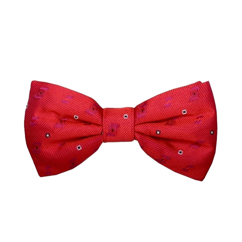 Bow tie CROATA Brijuni Classic  Squares Red  Silk 100%  