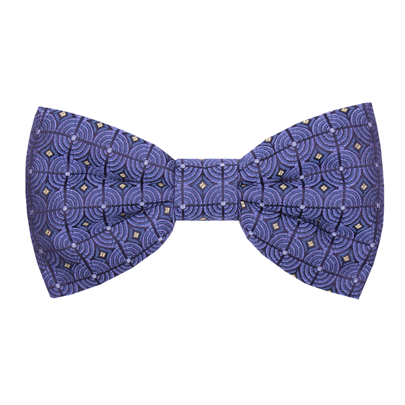 Bow tie CROATA Brijuni Classic Pre-tied bow tie Ovals Blue  Silk 100%  