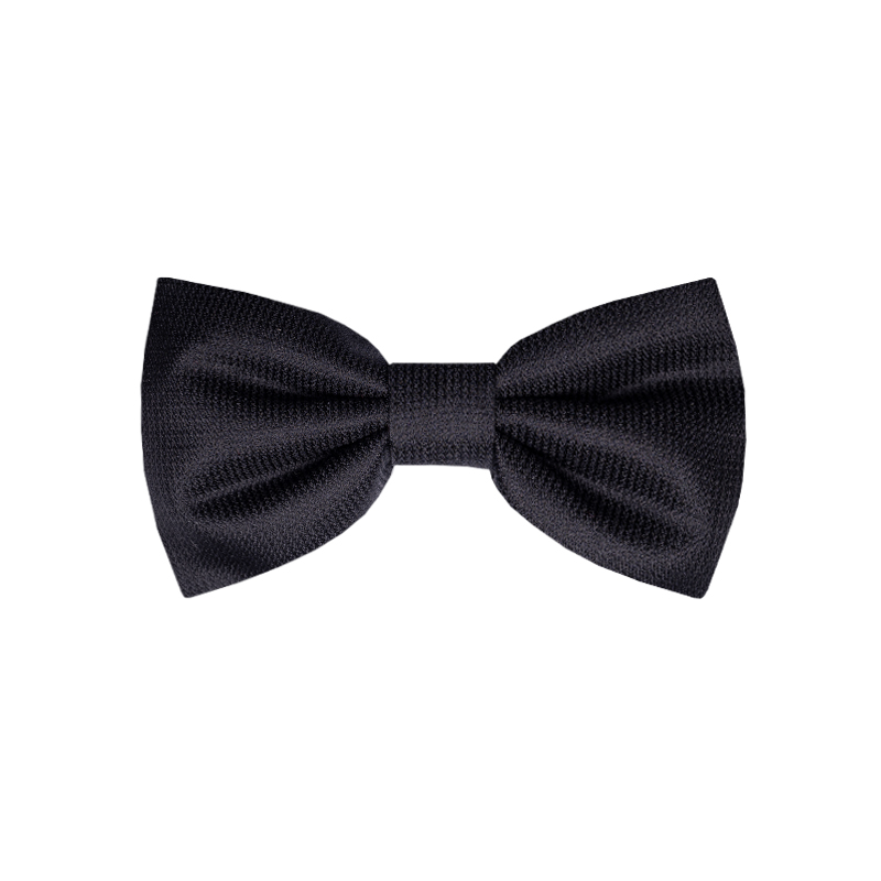 Bow tie CROATA Classic Pre-tied bow tie Solid textured Black  Silk 100%  