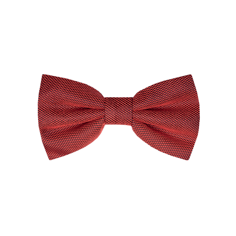 Bow tie CROATA Classic Pre-tied bow tie Solid textured Red  Silk 100%  