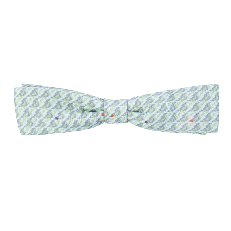 Bow tie CROATA Classic Pre-tied bow tie Glagolitic alphabet Green  Silk 100%  