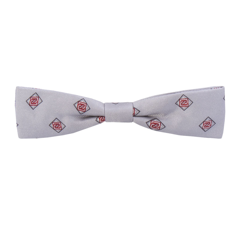 Bow tie CROATA Classic  Braiding Light grey  Silk 100%  