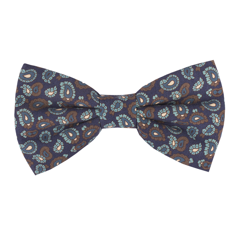 Bow tie CROATA Classic  Paisley Blue  Silk 100%  