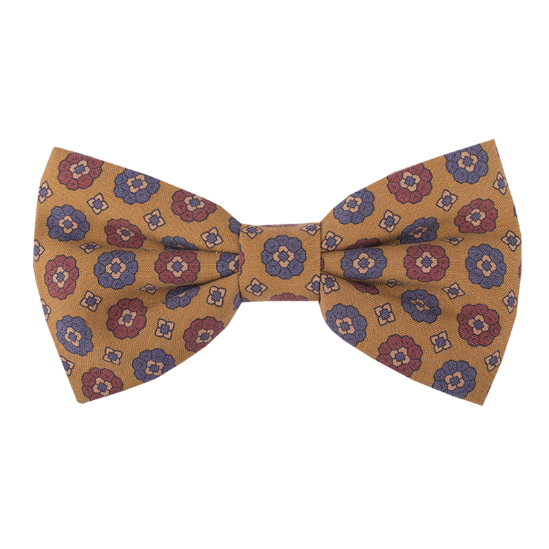 Bow tie CROATA Classic  Flora and Fauna Yellow  Silk 100%  