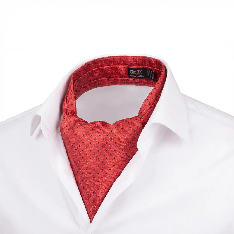 Ascot CROATA Thematic  Glagolitic alphabet Red  Silk 100%  