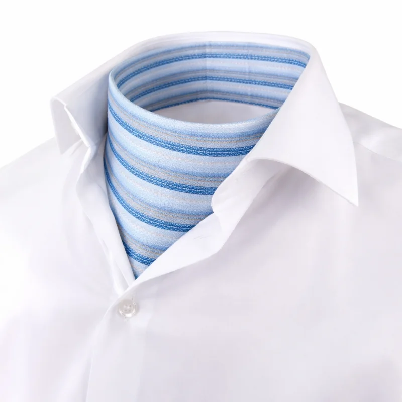 Ascot CROATA Thematic  Braiding and glagolitic alphabet Light blue  Silk 100%  
