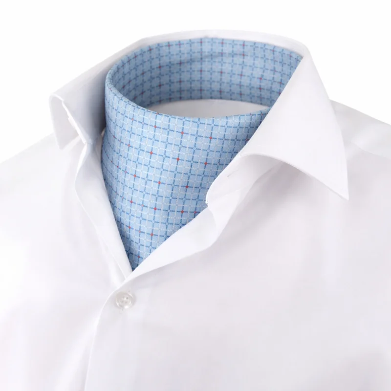 Ascot CROATA Thematic  Glagolitic alphabet Light blue  Silk 100%  