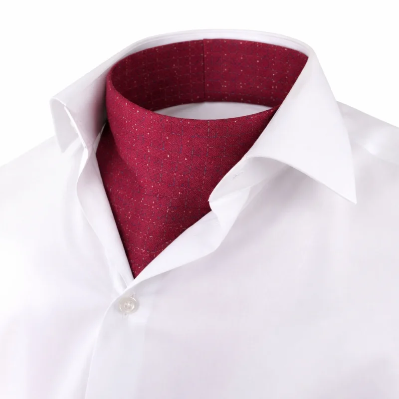 Ascot CROATA Thematic  Glagolitic alphabet Wine red  Silk 100%  