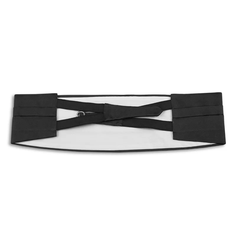 Bow tie and cummerbund set CROATA Classic  Solid Dark blue  Silk 100%  
