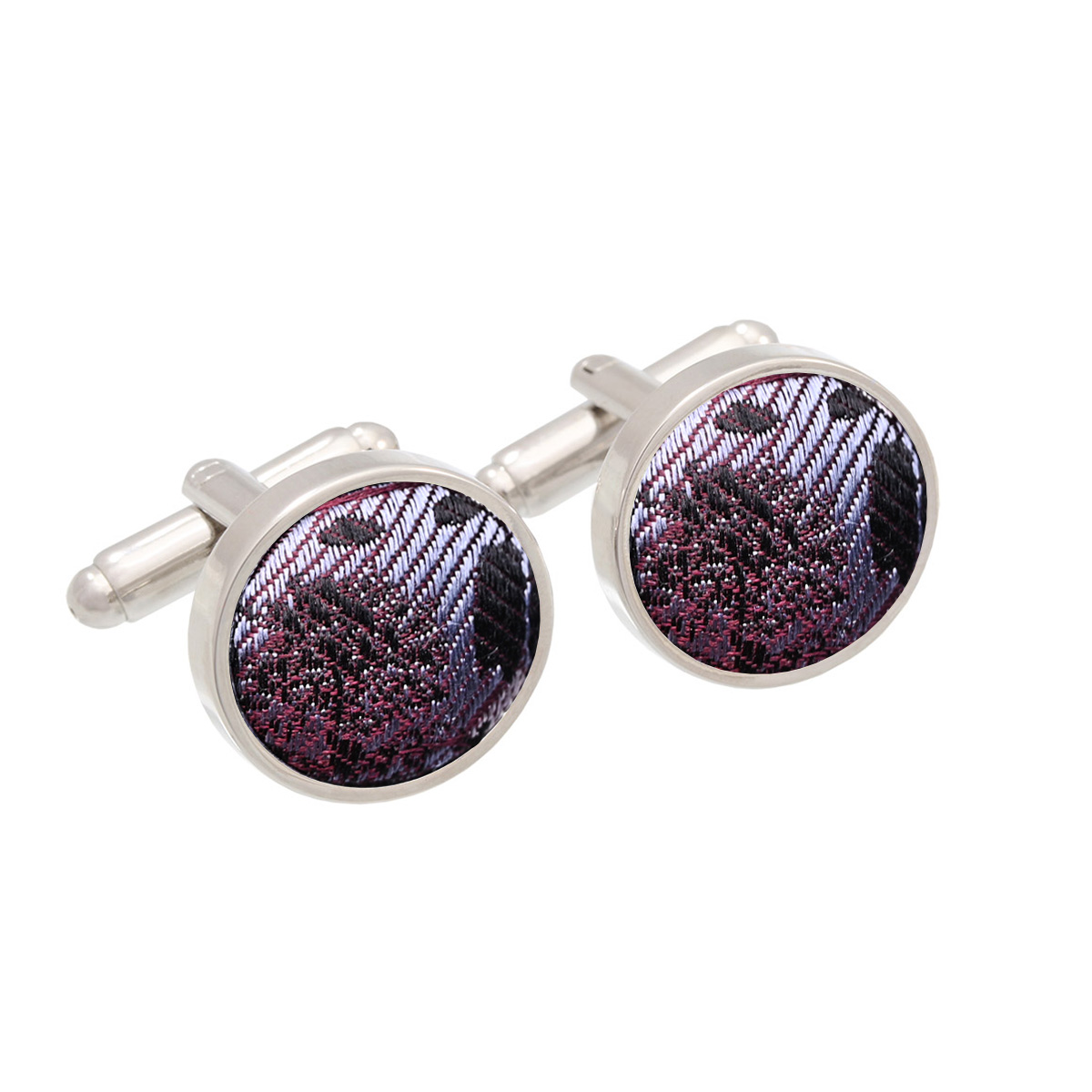 Cufflinks CROATA Thematic  Octagon Grey  Silk 100%  