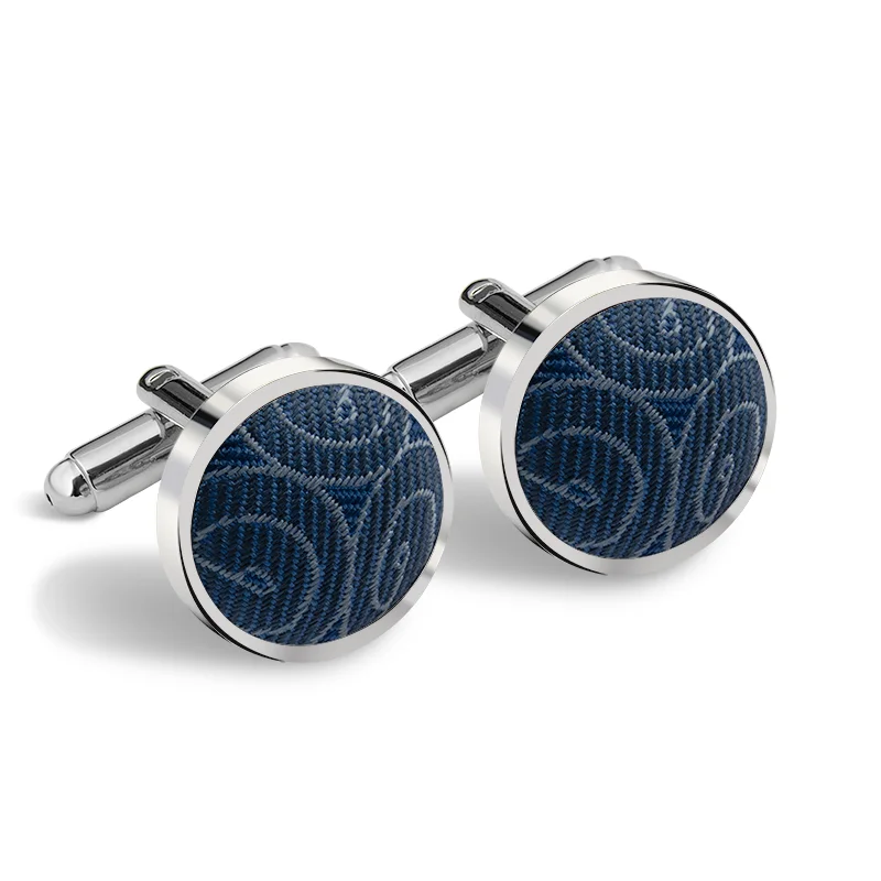 Cufflinks CROATA Thematic  Braiding Blue  Silk 100%  