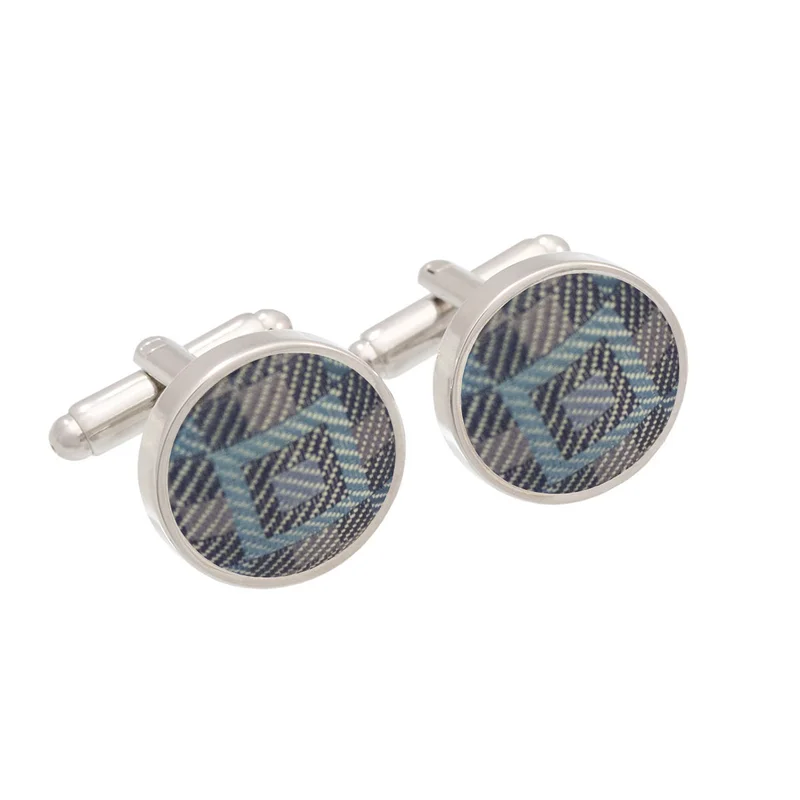Cufflinks CROATA Thematic  Squares Light blue  Silk 100%  