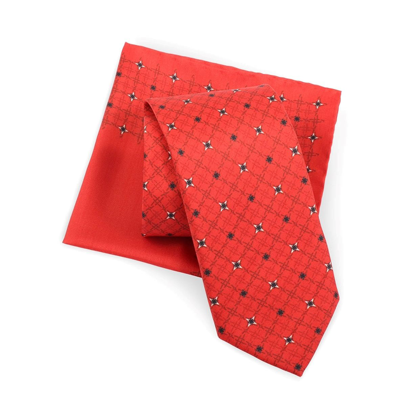 Cravat and pocket square set CROATA Classic Set of 2 products Other Red  Silk 100%  