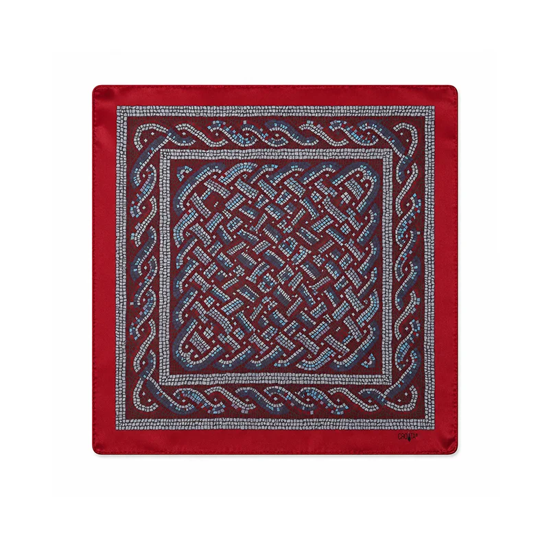 Small scarf CROATA Thematic  Euphrasiana Red  Silk 100%  
