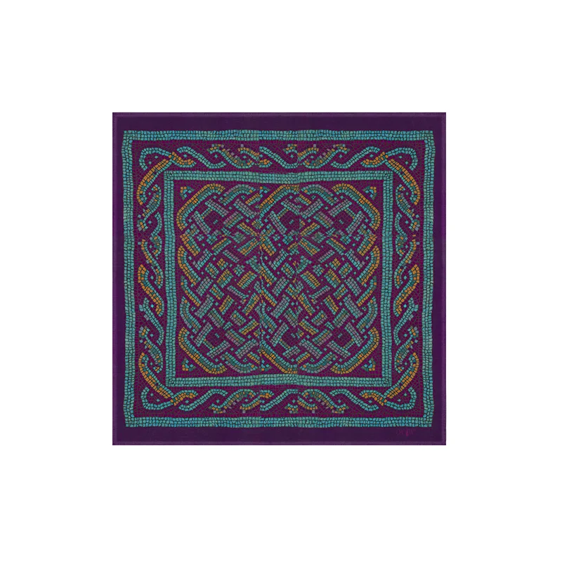 Small scarf CROATA Thematic  Euphrasiana Purple  Silk 100%  