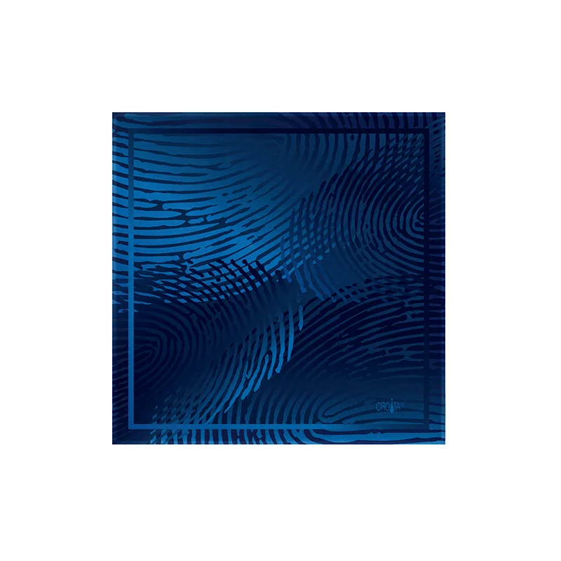 Small scarf CROATA Thematic  Fingerprints by Ivan Vučetić Blue  Silk 100%  