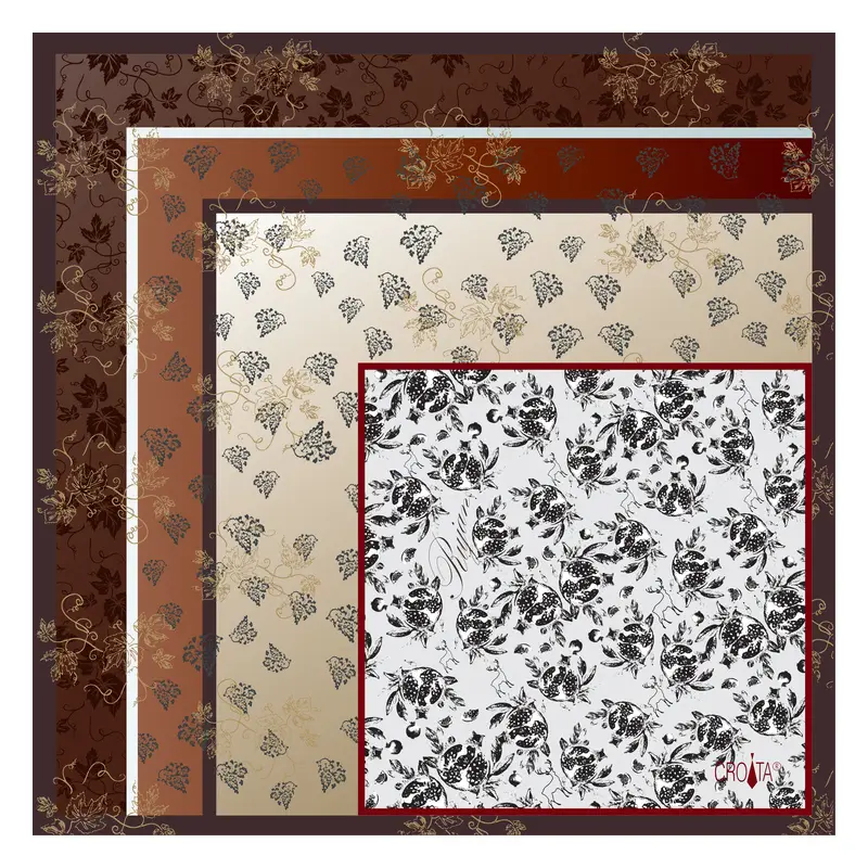 Small scarf CROATA Thematic   Brown  Silk 100%  
