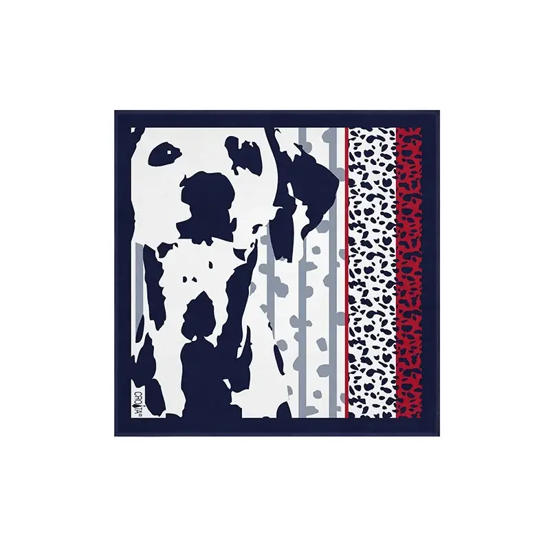 Small scarf CROATA Thematic  Dalmatian dog Blue  Silk 100%  