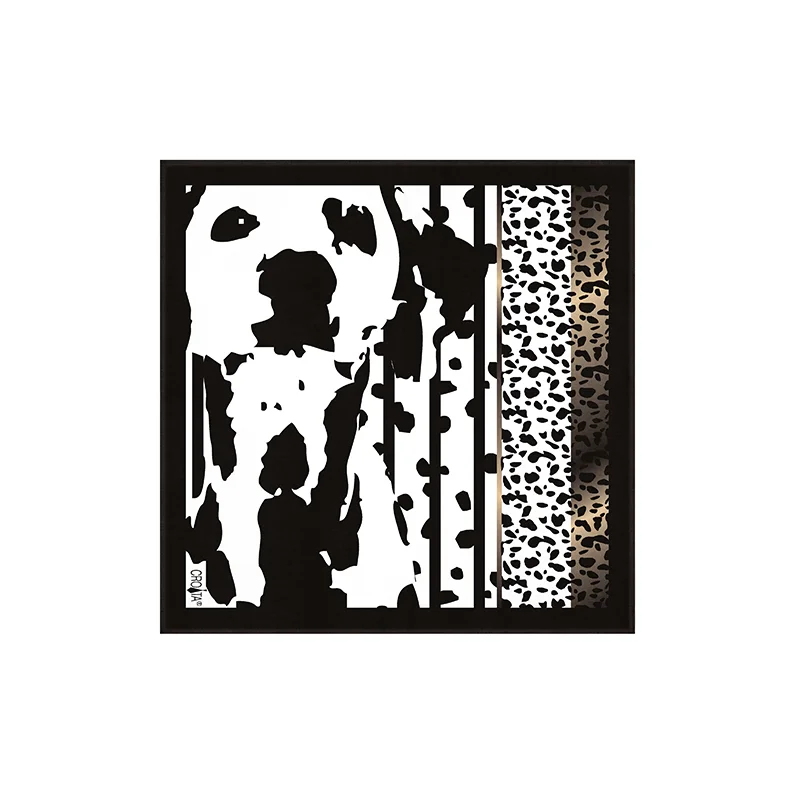 Small scarf CROATA Thematic  Dalmatian dog Black  Silk 100%  