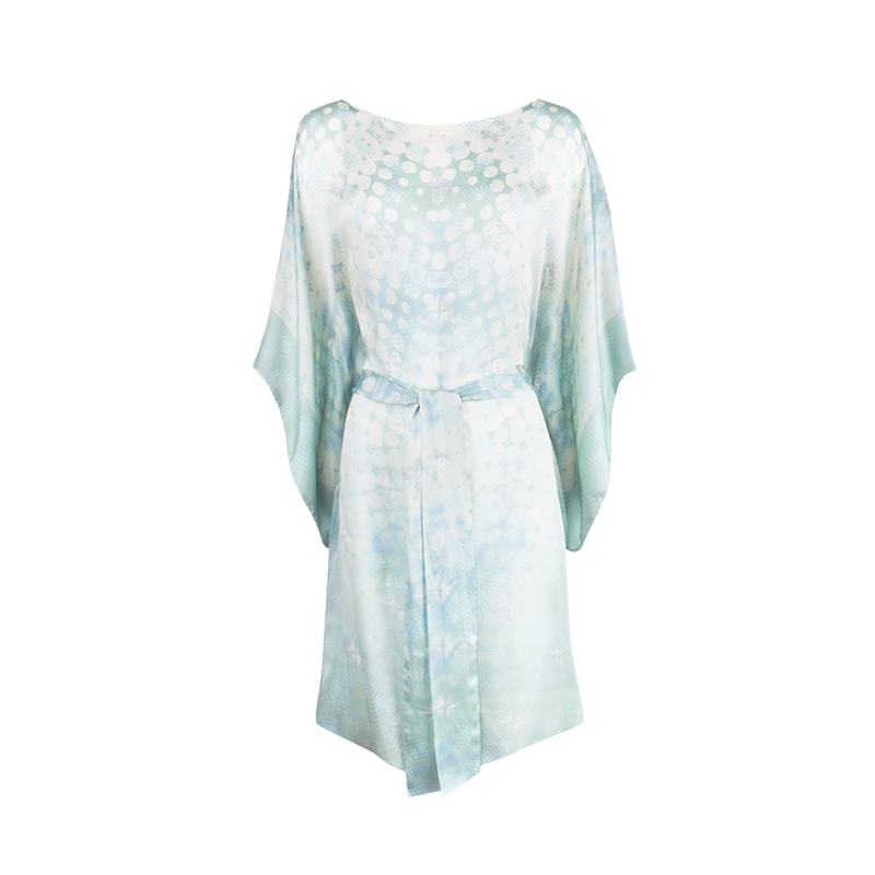 Kaftan CROATA Dubrovnik Thematic Semi-long Braiding Green  Silk 100%  