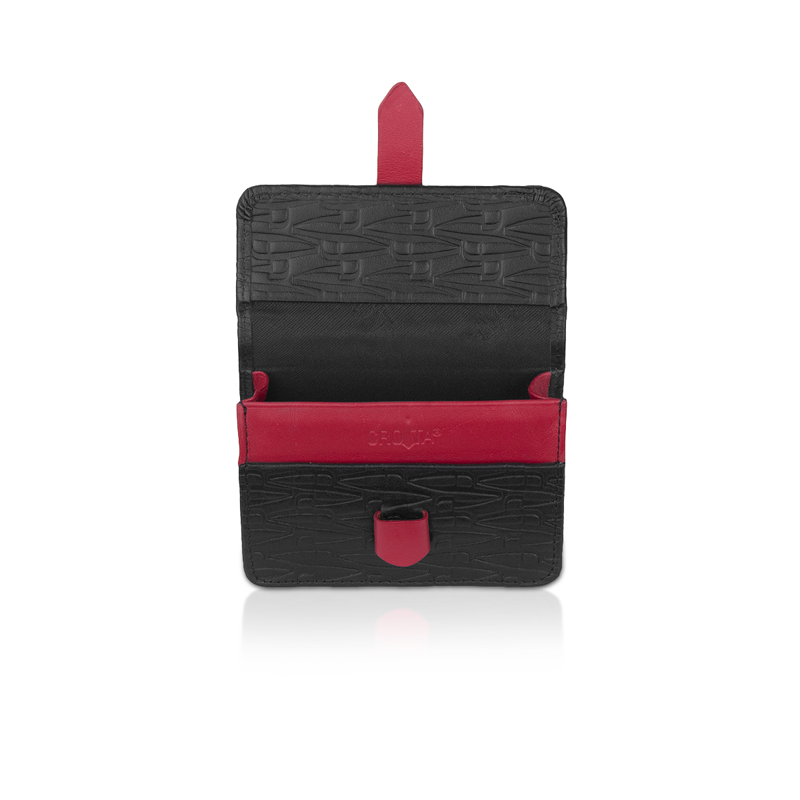Business card etui CROATA Thematic Thematic Glagolitic alphabet Black  Leather 100%  