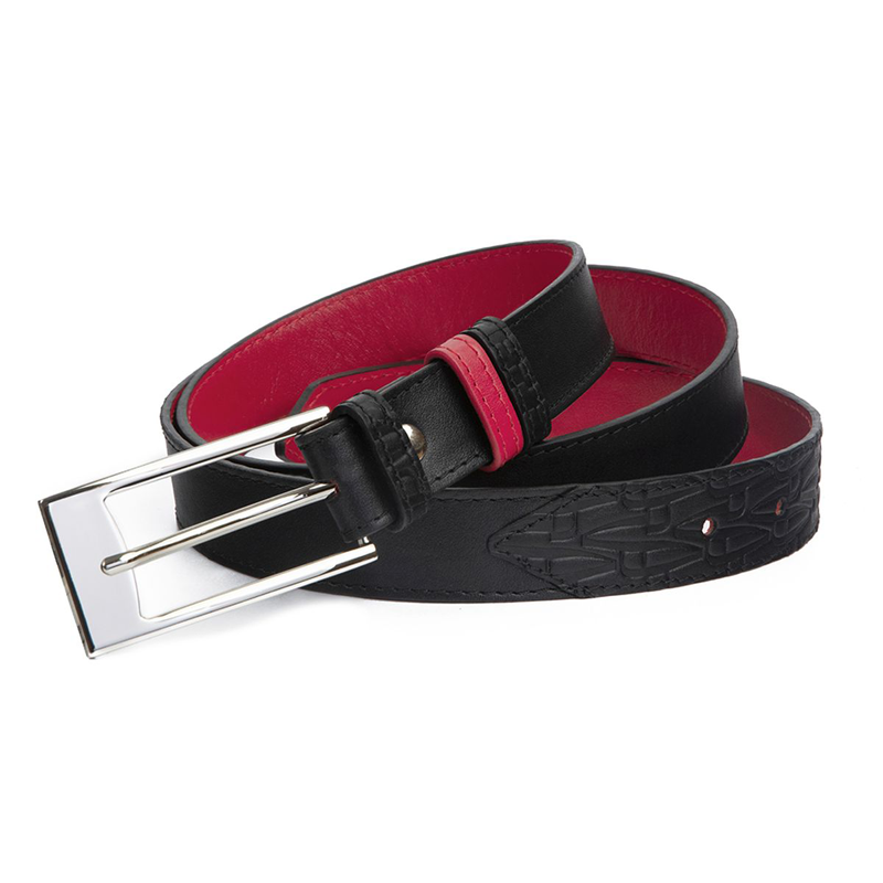 Belt CROATA Thematic Thematic Glagolitic alphabet Black  Leather 100%  