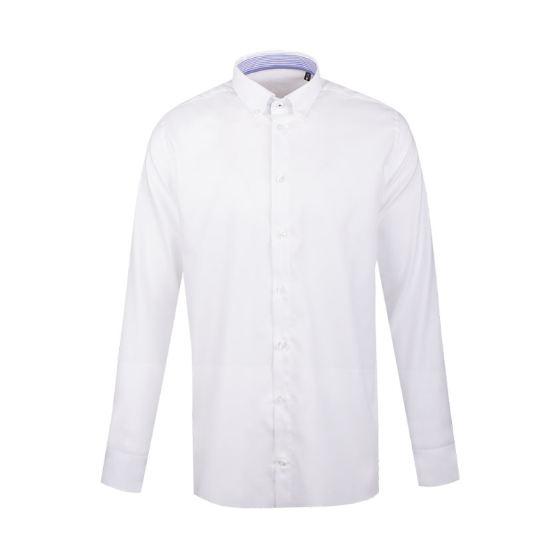 Dress shirt CROATA Trend Classic Regular Solid textured White  Cotton 100%  Long sleeve