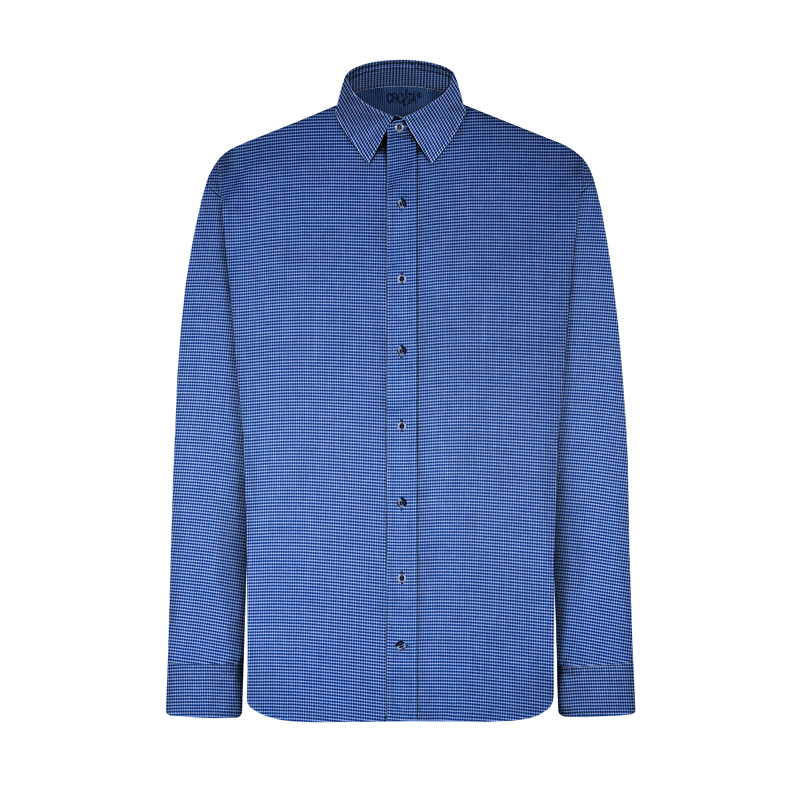 Dress shirt CROATA Trend Classic Tailored Solid Dark blue  Cotton 100%  Long sleeve
