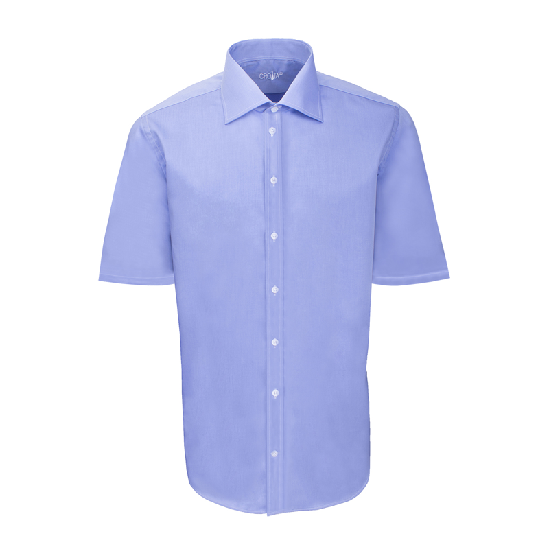 Dress shirt CROATA  Elementum Classic Tailored Solid Dark blue  Cotton 100%  Short sleeve