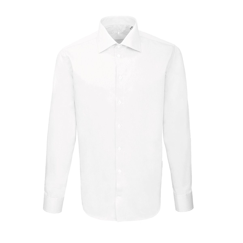 Dress shirt CROATA Brioni NC Classic Slim Solid White  Cotton 100%  Long sleeve