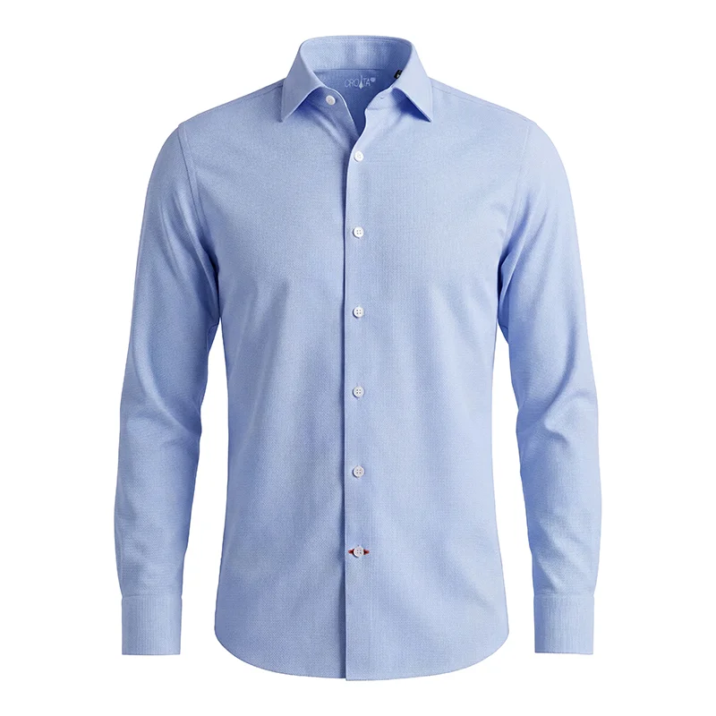 Dress shirt CROATA Brioni NC Classic  Ovals Light blue    