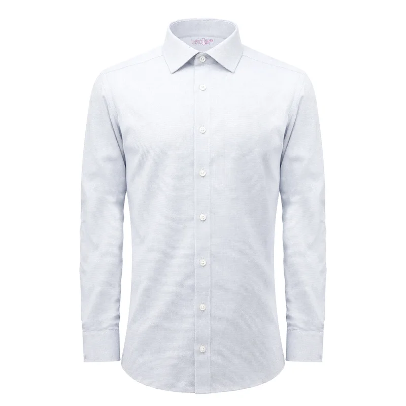 Dress shirt CROATA Brioni NC Classic Slim Solid textured White  Cotton 100%  Long sleeve