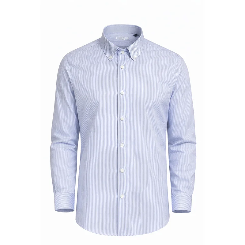 Dress shirt CROATA Brioni NC Classic Tailored Lines Blue  Cotton 100%  Long sleeve