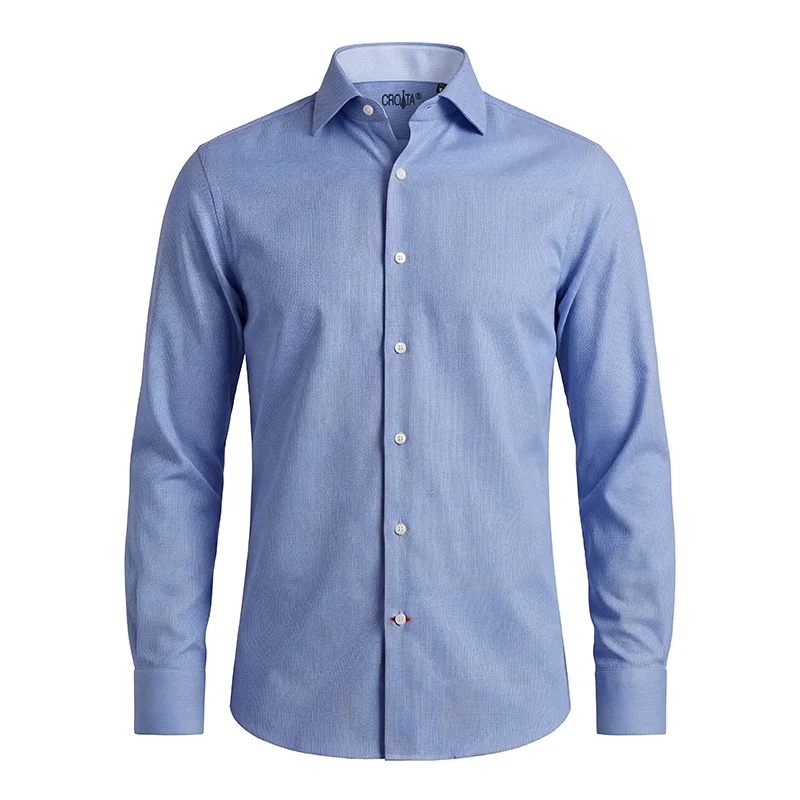 Dress shirt CROATA Brioni NC Classic  Small shapes Light blue  Cotton 100%  Long sleeve