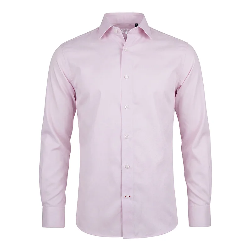 Dress shirt CROATA Brioni NC Classic  Solid textured Pink  Cotton 100%  Long sleeve