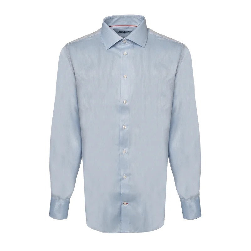 Dress shirt CROATA Brijuni Classic Slim Small shapes Light blue  Cotton 100%  Long sleeve
