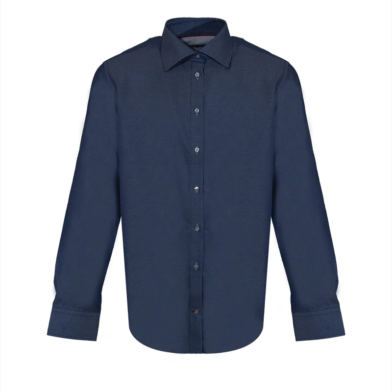 Dress shirt Brijuni Classic Tailored Small shapes Dark blue  Cotton 100%  Long sleeve