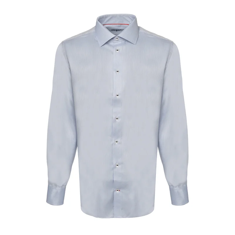Dress shirt Brijuni Classic Regular Small shapes Light blue  Cotton 100%  Long sleeve