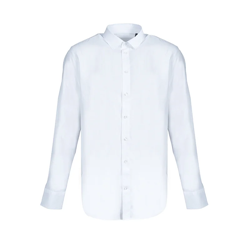 Dress shirt CROATA  Brijuni linen  Classic Slim Solid White  Linen 55%, Cotton 45%  Long sleeve